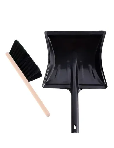 Garronda Reinigungsbürsten-Set Metall Kehrschaufel Set mit Kehrblech und Handbesen GD-0172, (Kehrschaufel Metall und Handfeger Set, 1 Stück)