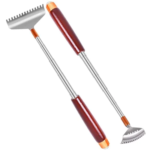 Rückenkratzer für Erwachsene, 2 Stück, Teleskop mit Holzgriff