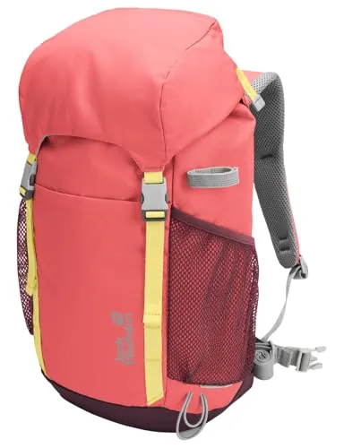 Kinderrucksack JACK WOLFSKIN KIDS EXPLORER 20, orange (sunsetcoral) - Daypacks für Kinder, ideal für ganztägige Abenteuer mit ergonomischen SOFTNECK Schultergurten und Platz für ein Trinksystem.