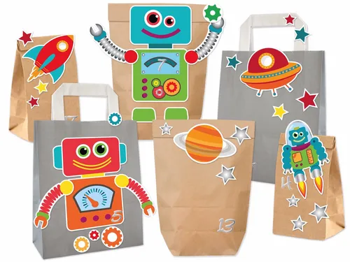 DIY Adventskalender Roboter Weltraum All zum selber Basteln und Befüllen