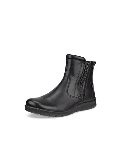 ECCO Damen Babett Boot Kurzschaft Stiefel, Black - Wanderschuhe mit GORE-TEX Futter für warme und trockene Füße. Die seitlichen Reißverschlüsse sorgen für flexible Weite und einen femininen Look.