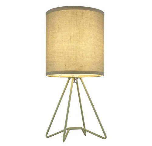 GLOBO LIGHTING LED Tischleuchte, Leuchtmittel inklusive, Warmweiß, LED Nachttischleuchte Tischlampe Beistellleuchte Textil Metall grün