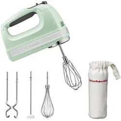 KitchenAid Handmixer 5KHM9212 - Pistazie, effizient und spritzfrei - Handmixer mit 9 Geschwindigkeitsstufen und Sanftanlauf für müheloses Rühren und Schlagen. Mit Edelstahl-Turborührbesen und LED-Anzeige für optimale Kontrolle.