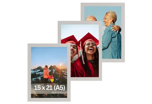 Victor (Zenith) Bilderrahmen Klee, Bilderrahmen Set Grau A5 15x20 cm, Bilderrahmen Modern, Holz