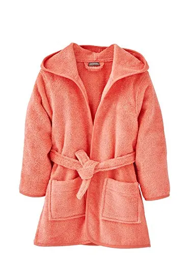 vertbaudet Kinder Bademantel mit Kapuze - Hochwertiger Frottee-Bademantel für Kinder mit festgenähtem Gürtel, 100% Baumwolle und OEKO-TEX® Standard 100, ideal für nach dem Baden oder Schwimmen.