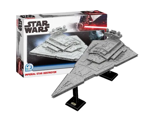 Revell 00326 Star Wars Imperial Star Destroyer 3D Kartonmodellbausatz - 3D Puzzles für Star Wars-Fans, mit 101-500 Teilen, ideal für kreative Bastelstunden und fördert die Feinmotorik bei Kindern von 8-11 Jahren.