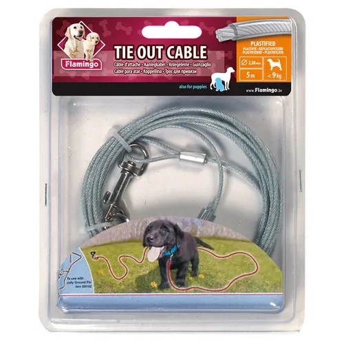 Flamingo Anlegeleine 5m für Hunde bis 9kg - Leine 2mm Durchmesser