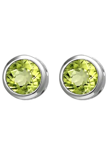 JOBO Paar Ohrstecker, 925 Silber mit Peridot in grün von JOBO