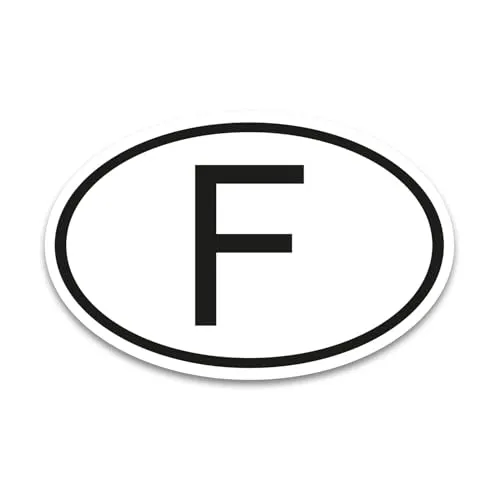 F Magnet Länderkennzeichen Frankreich Schwarz & Weiß