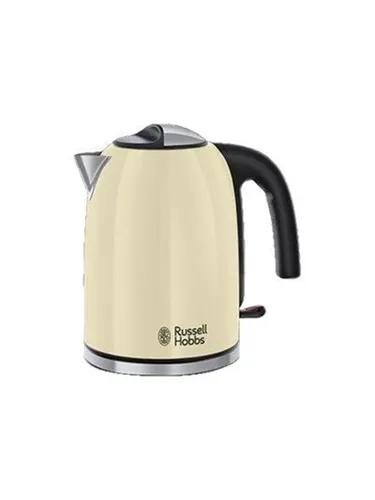 Russell Hobbs Wasserkocher 1,7l 2400W Colours+ Edelstahl Creme - Wasserkocher mit Schnellkochfunktion, kocht 1 Tasse in nur 50 Sekunden und spart bis zu 70% Energie. Ideal für Teeliebhaber und umweltbewusste Nutzer.