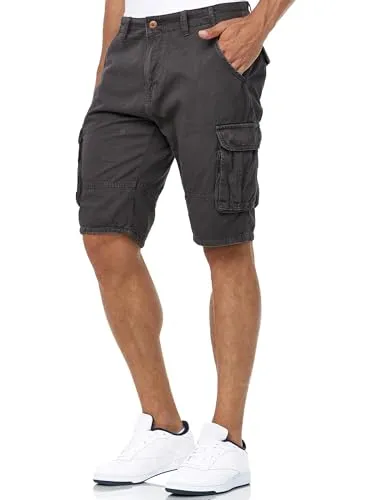 Indicode Herren Blixt Cargo Shorts – Bequeme Shorts mit 6 Taschen und Gürtel - Stylische Cargo Shorts aus 100% Baumwolle mit 6 praktischen Taschen und abnehmbarem Gürtel. Ideal für Freizeit und Outdoor-Aktivitäten, bietet diese Shorts eine perfekte Kombination aus Funktionalität und modernem Design.