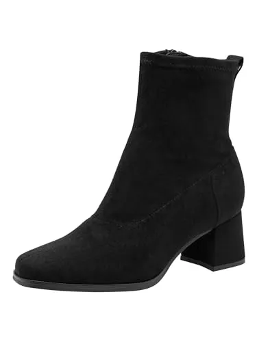 Tamaris Comfort Damen Stiefeletten mit Blockabsatz, Schwarz (Black), 37 EU - Wanderschuhe mit Stretchanteil für individuellen Sitz und herausnehmbarer Einlegesohle für optimalen Komfort – ideal für stilvolle Anlässe und lange Tragezeiten.