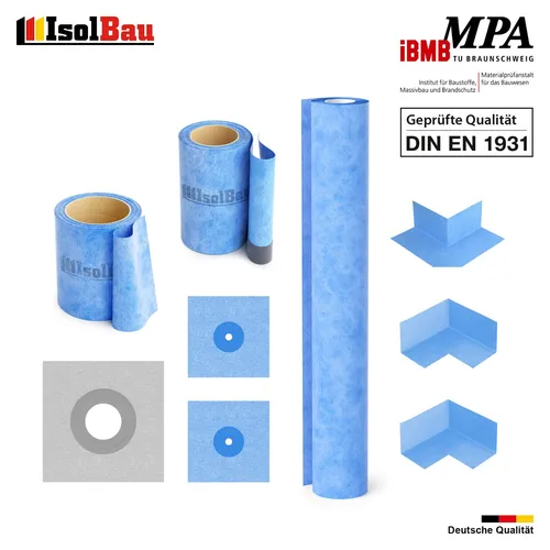 Isolbau Dichtset Dichtband 10m für Bad und Dusche - Praktisches Dichtbandset mit 10m Dichtband und Zubehör für zuverlässige Abdichtung in Bad und Dusche. Hochreißfest und wasserdicht für professionelle Anwendungen.