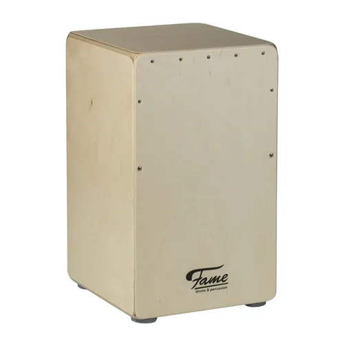 Fame Cajon Standard Pro Natural - Vielseitige Drum-Box aus Birke - Percussion-Instrument aus hochwertigem Birkenholz, gefertigt in Deutschland. Ideal für Einsteiger und Profis mit tiefem Bass und Snare-Effekt – perfekt für mobile Auftritte!