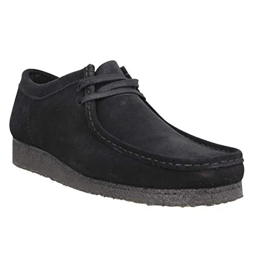 Clarks Originals Herren Halbschuhe Wallabee Schwarz 41,5 - Herren-Schnürhalbschuhe mit weichem Wildleder-Obermaterial und atmungsaktiver Leder-Innensohle für hohen Tragekomfort. Die charakteristische Kreppsohle dämpft und reduziert Fußermüdung.