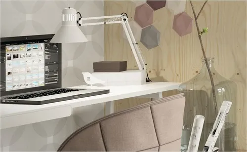 Bürolampe 1-flammig H 70 cm Hobby weiß