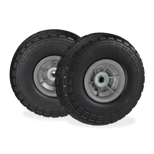 Sackkarrenrad schwarz-grau Gokartreifen Komplettrad 4.1/3.5-4 Bollerwagenrad 8 x - Robustes Bollerwagenrad aus Gummi, ideal für Sackkarren und Gokarts. Mit einer Tragkraft und einer Herstellergarantie von 1 Jahr.