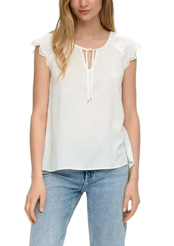 QS Blusentop mit Broderie Anglaise