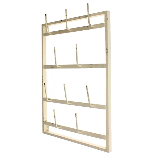 Hakenleiste Antikweiß 56 cm – Dekohaken für Wandregal - Elegante Hakenleiste im Landhausstil mit 10 stabilen Haken. Ideal zur Aufbewahrung und Dekoration in jedem Raum. Pflegeleicht und einfach zu montieren.