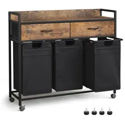 Mondeer Wäschewagen 150L mit 3 Taschen in schwarz von Mondeer