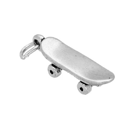 TheCharmWorks Sterling-Silber Skateboard CharmAnhänger | Sterling Silver Charm