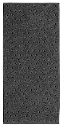 Erwin Müller Walk-Frottier Duschtuch Baden Baden anthrazit Größe 70x140 cm - extra saugstark, schnell trocknend, samtweich, beidseitige Schlaufen