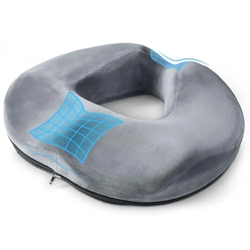 WUFANC Hämorrhoiden Sitzkissen, Donut Kissen aus Memory Foam, Abnehmbar Ergonomisches Sitzkissen, Sitzring Steißbein Entlastung, Sitzring Nach Op für Bürostuhl, Rollstühle, Autositze