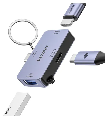 BENFEI Hubs USB C Hub 3in1 Super Kompakt HDMI 4K 60Hz
