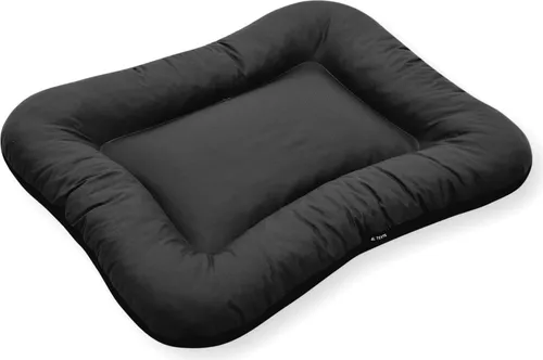 4L Textil KLEO Hundebett mittelgrosse Hunde waschbar Hundekissen mittelgrosse Hunde Hundematte Hundematratze Hundekissen abwaschbar (110x90 cm, Schwarz (Mit Reißverschluss)