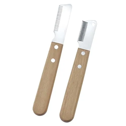 Stück Trimmmesser Hund: Trimmmesser für Hunde Haarentfernungsmesser und Haarentfernungskämme, Professional Trimmmesser Ergonomischer Griff Benutzt für Hund Katze 2