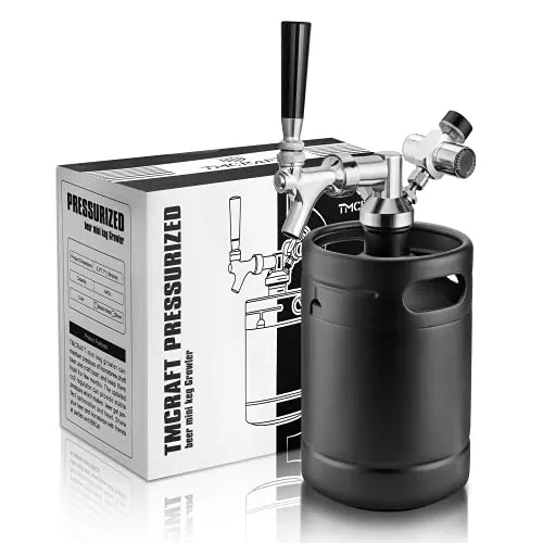 TMCRAFT 2 Liter Mini Edelstahl Bierfass mit Bierspender Set