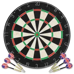 Dartscheibe mit 6 Dartpfeilen - Profi Dartboard Set von vidaXL - Sonstige - Hochwertiges Sisal-Material für langlebigen Spielspaß, ideal für Darts-Enthusiasten ab 17 Jahren.