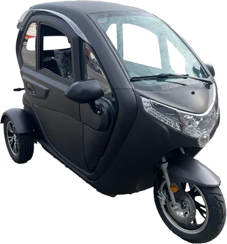 Kabinenroller Elektromobil Schwarz 3-Rad Elektroscooter