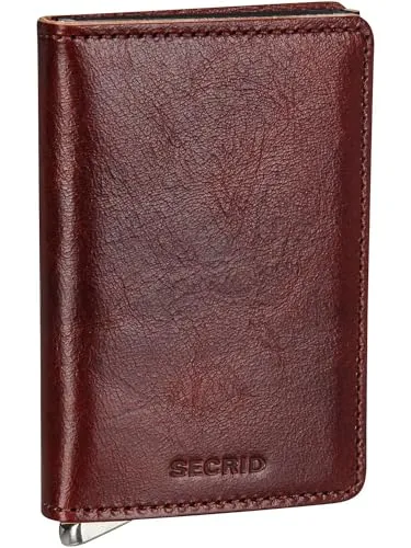 Secrid Premium Kollektion Slimwallet Basco - Brown 10 cm - Portemonnaies aus pflanzlich gegerbtem italienischem Leder, das schön altert. Die schlanke Brieftasche bietet Platz für bis zu 6 Karten und kann personalisiert werden.