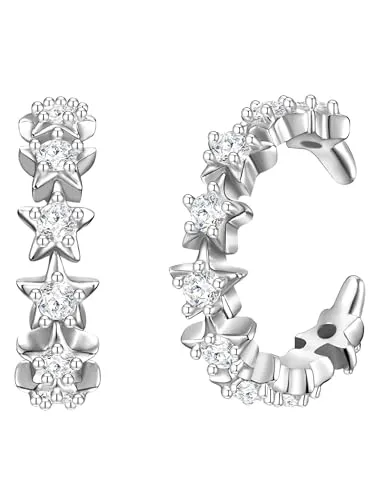 Glanzstücke München Damen Ohrklemme 925/- Sterling Silber mit Zirkonia - Ohrringe für Damen: Stilvolle Ohrklemmen aus rhodiniertem Sterlingsilber mit funkelndem Zirkonia, ideal für glamouröse Looks ohne Ohrloch. Perfekt verpackt als Geschenk!