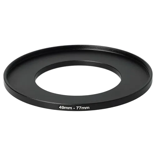 vhbw Step-Up-Ring Adapter von 49 mm auf 77 mm für Kamera Objektiv - Filteradapter, Metall, Schwarz