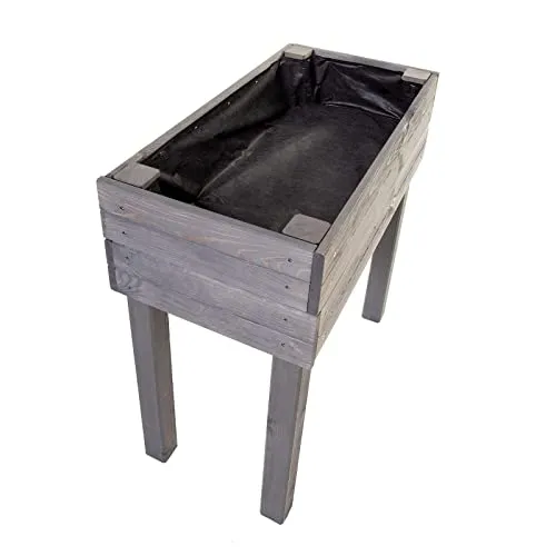 BooGardi Hochbeet Frühbeet Kräuterbeet - Anthrazit - Hochbeet aus imprägniertem Kiefernholz, 80 cm hoch und rückenschonend, ideal für Balkon und Terrasse. Bepflanzen Sie kreativ mit Blumen, Kräutern und Gemüse.