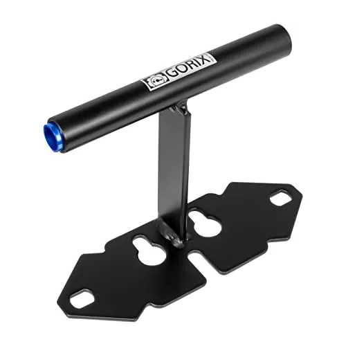 GORIX Fahrrad-Hinterradgabel-Montageständer GX-0114, Steckachse 12/15 mm, mattschwarz