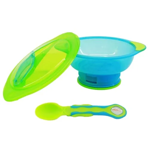 Vital Baby Unbelievabowl Set mit Deckel & Löffel in blau von Vital Baby