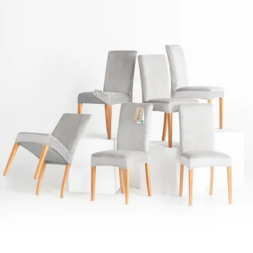 RESTILO Stuhlhussen 6er Set in grau von RESTILO