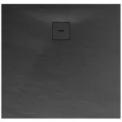 Schulte Duschwanne Schulte-Plan, Quadrat, 120x120 cm, Anthrazit - Duschwannen aus Mineralguss mit Steinstruktur, barrierefrei und rutschsicher. Inkl. Markenablauf für hohe Trittsicherheit und 10 Jahre Garantie. Ideal für moderne Badezimmer.