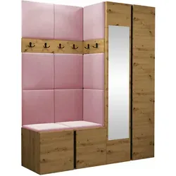 Mirjan24 Garderoben-Set Eiche Artisan in Rosa