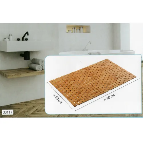 Duschmatte Bambusmatte Badvorleger Bambus Badeteppich Saunamatte 50x80 cm