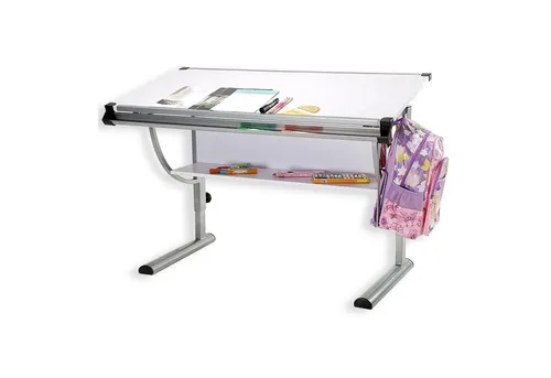 IDIMEX Kinderschreibtisch CINDY, höhenverstellbarer Schülerschreibtisch - Matratzen und mehr: Höhenverstellbarer Schreibtisch mit neigbarer Tischplatte, ideal für ergonomisches Arbeiten und wachsendes Lernen.