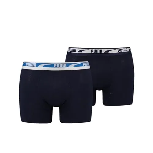 PUMA Herren Multi Logo Boxer, Peacoat, M (2er Pack)