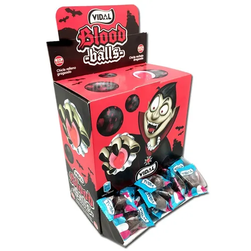  Vidal Blood Balls Kaugummi gefüllt, Bubble Gum, 200 Stück 9,97€/1kg