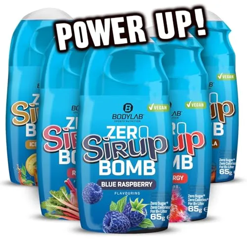 Bodylab24 ZERO Sirup BOMB Mixed Box 3, 5 x 65ml, zuckerfrei und praktisch ohne Kalorien, mit nur 1kcal je 100ml Wasser-Sirup-Mischung, hochkonzentriert, für 8 l Fertiggetränk