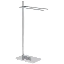 Eleganter Handtuchständer aus Stahl mit 2 Armen – Selva - Handtuchständer in Edelstahloptik, freistehend und standfest. Ideal für modernes Badezimmerdesign, vielseitig und pflegeleicht.