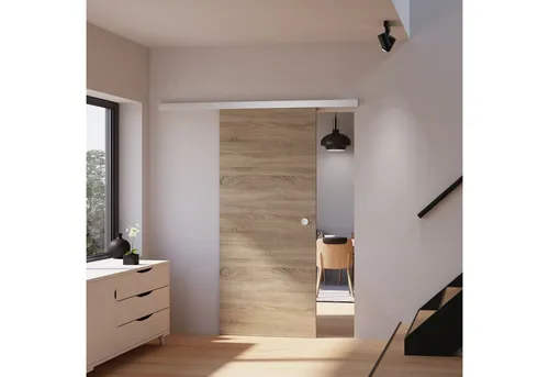 inova wohnen Schiebetür Holzschiebetür Wildeiche, Größenauswahl (Komplett Set, inkl. Schienensystem und Griff), Softclose-Funktion wählbar