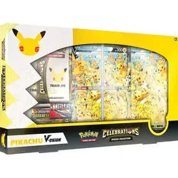 Pokémon Celebrations V-Union-Box - Pikachu V-Union - deutsch - Sammelkarten-Kollektion zum 25. Jubiläum von Pokémon mit 4 holografischen Promokarten und einzigartigen Boosterpacks für nostalgischen Spielspaß!